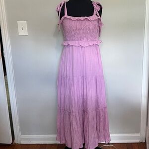Altar'D States Lavender Smocked Midi Sundress Size L